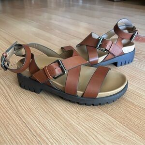NEW Sam Edelman Eleanor’s Brown Strappy Leather Sandals Women’s 7